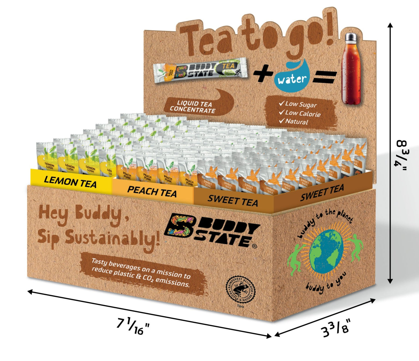 Tea Concentrate Variety Box: 3 Flavors-Lemon Lush, Sweet Soul, Peach Punk (Total 72 Stix)